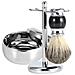 Kit Professionale 3 In 1 Per Pennello Da Barba: Pennello, Ciotola Per Sapone E Supporto - Foto miniatura 1