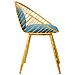 Sgabello Imbottita In Metallo Dorato Blu 55x46x70h - Foto miniatura 4