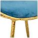 Sgabello Imbottita In Metallo Dorato Blu 55x46x70h - Foto miniatura 6