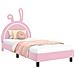 Struttura letto bambini con testata Rosa 80 x 200 cm PU - Foto miniatura 1