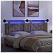 Testiera sospesa Con luce LED Grigio PU Antico - Foto miniatura 5