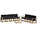 Set di divani da esterno con cuscino 9 pcs Bianco e Nero - Foto miniatura 1
