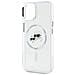 Custodia Iphone 14 Karl Lagerfeld Iml Metal Karl & Choupette Head Magsafe - Bianca - Foto miniatura 5