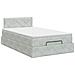 Letto ottomano con materasso Grigio Chiaro 120 x 200 cm Velluto - Foto miniatura 8