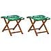 Lettino 2 pcs Legno di Eucalipto Massello Motivo a Foglie - Foto miniatura 1