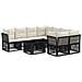 Set Divano da Giardino 9 pz Nero polyrattan - Foto miniatura 1