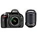 D3200 Nero Kit AF-S DX 18-55 VR II + 55-200 Sensore CMOS Risoluzione 24,2 Mpx Display 3" Filmati Full HD - Foto miniatura 1