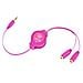 Cavo Splitter Rettrattile Per 2 Auricolari Eucablesplpk Rosa 0816983011373 - Foto miniatura 1