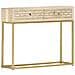 Tavolo Consolle Oro 90x30x75 cm Legno Massello di Mango - Foto miniatura 1