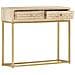 Tavolo Consolle Oro 90x30x75 cm Legno Massello di Mango - Foto miniatura 3