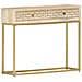 Tavolo Consolle Oro 90x30x75 cm Legno Massello di Mango - Foto miniatura 9