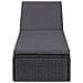 Lettino Prendisole in Polyrattan Nero e Grigio Scuro - Foto miniatura 3