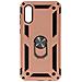 Cover Samsung Galaxy A02 Protezione Con Anello Funzione Supporto Rosa Gold - Foto miniatura 1