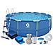 Xxl Piscina 450x122 Cm - Con Filtri & Pompa - Con Copertura - Con Scala - Blu - Set-up Piscina - Foto miniatura 1