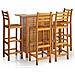 Set Da Bar Per Giardino 5 Pz In Legno Massello Di Acacia - Foto miniatura 1