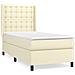 Giroletto A Molle Con Materasso Crema 90x200 Cm In Similpelle - Foto miniatura 2