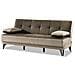Divano Letto Jordi, Divano Letto A 3 Posti Con Piedini In Metallo Nero, Sofà Da Soggiorno In Tessuto Imbottito Con Apertura Click-clack, 190x87h97 Cm, Grigio E Marrone - Foto miniatura 2