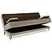Divano Letto Jordi, Divano Letto A 3 Posti Con Piedini In Metallo Nero, Sofà Da Soggiorno In Tessuto Imbottito Con Apertura Click-clack, 190x87h97 Cm, Grigio E Marrone - Foto miniatura 3