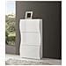 Scarpiera Leonardo, Mobile Multiuso A 3 Ante, Portascarpe Da Ingresso, 100% Made In Italy, Cm 71x27h122, Bianco Lucido - Foto miniatura 1