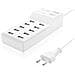 Caricabatterie Da Muro Usb 10 Porte 50w Ricarica Rapida Compatto Bianco - Foto miniatura 5