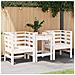 Sedie Da Giardino 2pz Bianche 61,5x53x71cm Legno Massello Pino - Foto miniatura 1