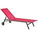 Lettino Da Giardino Rosso In Acciaio Con Ruote Levanzo - Foto miniatura 4
