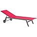 Lettino Da Giardino Rosso In Acciaio Con Ruote Levanzo - Foto miniatura 6