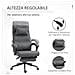 Sedia da Ufficio Ergonomica ad Altezza Regolabile con Braccioli e Poggiapiedi, 66x70x115-123 cm, Grigia - Foto miniatura 4