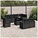 Set Divani Da Giardino 9 Pz Con Cuscini Nero In Polyrattan - Foto miniatura 5
