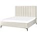 Letto Matrimoniale Tessuto Bouclè Bianco Sporco Con Contenitore 180 X 200 Cm Sezanne - Foto miniatura 5