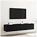 Mobile Porta TV con Luci LED 2 pezzi Rovere Nero 80x35x31 cm - Foto miniatura 2