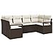 Set Divano da Giardino in 6 Pezzi con Cuscini Rattan Polirattan Marrone - Foto miniatura 1