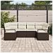 Set Divano da Giardino in 6 Pezzi con Cuscini Rattan Polirattan Marrone - Foto miniatura 3