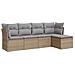 Set Divano da Giardino 5 pz con Cuscini Beige in Polyrattan - Foto miniatura 1