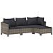 Set Divani da Giardino 8 pz con Cuscini in Polyrattan Grigio - Foto miniatura 5