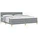 Letto a doghe con Materasso Grigio Chiaro 200x200 cm Tessuto - Foto miniatura 1
