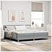 Letto a doghe con Materasso Grigio Chiaro 200x200 cm Tessuto - Foto miniatura 2