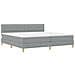 Letto a doghe con Materasso Grigio Chiaro 200x200 cm Tessuto - Foto miniatura 3