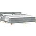 Letto a doghe con Materasso Grigio Chiaro 200x200 cm Tessuto - Foto miniatura 4