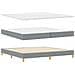 Letto a doghe con Materasso Grigio Chiaro 200x200 cm Tessuto - Foto miniatura 6