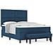 Letto Box Spring con Materasso e Panchina Blu 160x200 cm Tessuto - Foto miniatura 4