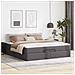 Struttura Letto Pouf con Materasso Grigio 160x200 cm Similpelle - Foto miniatura 3