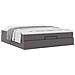 Struttura Letto Pouf con Materasso Grigio 160x200 cm Similpelle - Foto miniatura 5