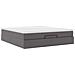 Struttura Letto Pouf con Materasso Grigio 160x200 cm Similpelle - Foto miniatura 6