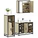 Set Mobili da Bagno 3 pz Rovere Sonoma in Legno Multistrato - Foto miniatura 2