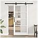 Porta Scorrevole con Set di Accessori 'ORKDAL'in Legno Massello Bianca e Vetro, Porta Interna con Vetro 'ORKDAL'Bianca 93x202x4 cm - Foto miniatura 2