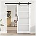 Porta Scorrevole con Set di Accessori 'ORKDAL'in Legno Massello Bianca e Vetro, Porta Interna con Vetro 'ORKDAL'Bianca 93x202x4 cm - Foto miniatura 3
