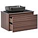 Mobiletto Con Lavabo Arica 80 Cm Marrone Scuro - Foto miniatura 3