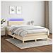 Letto a Molle con Materasso e LED Crema 120x190 cm in Tessuto - Foto miniatura 5
