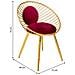 Sgabello Imbottita Rossa In Metallo Dorato 55x46x70h - Foto miniatura 7